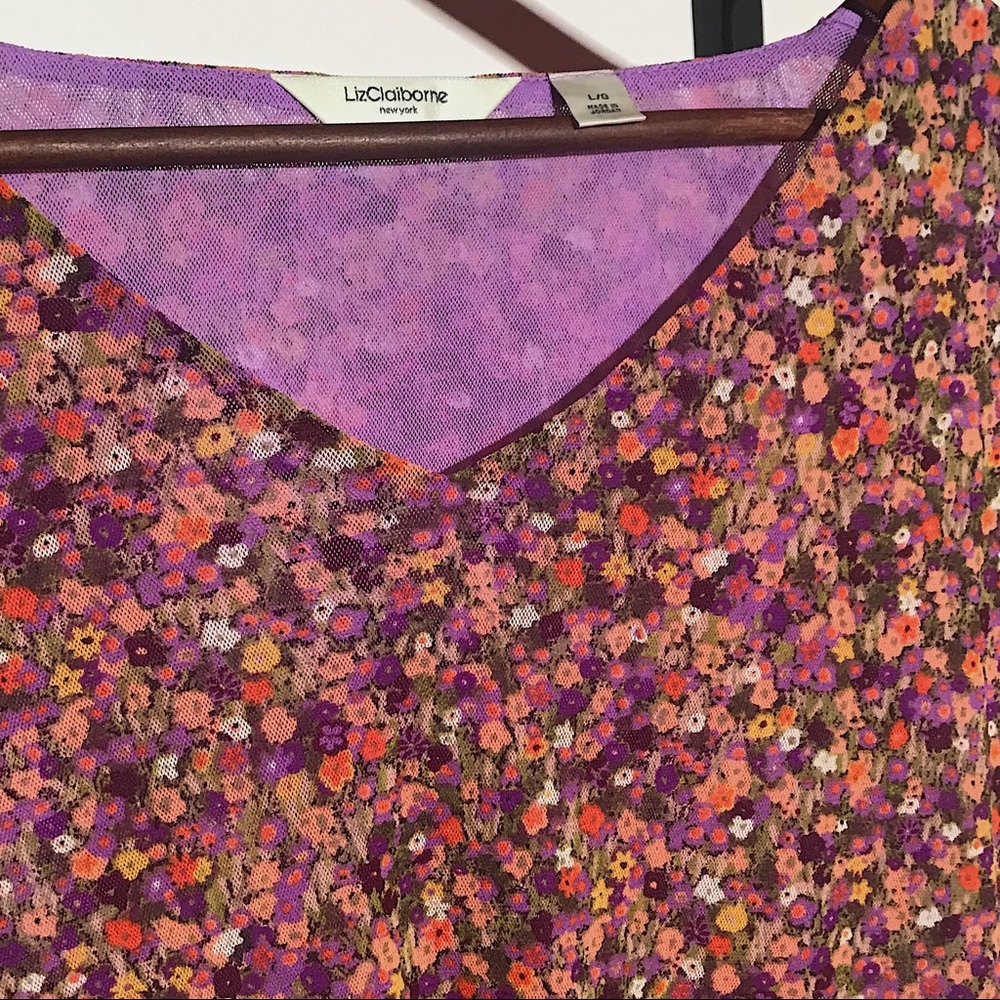 Liz Claiborne long sleeve floral top